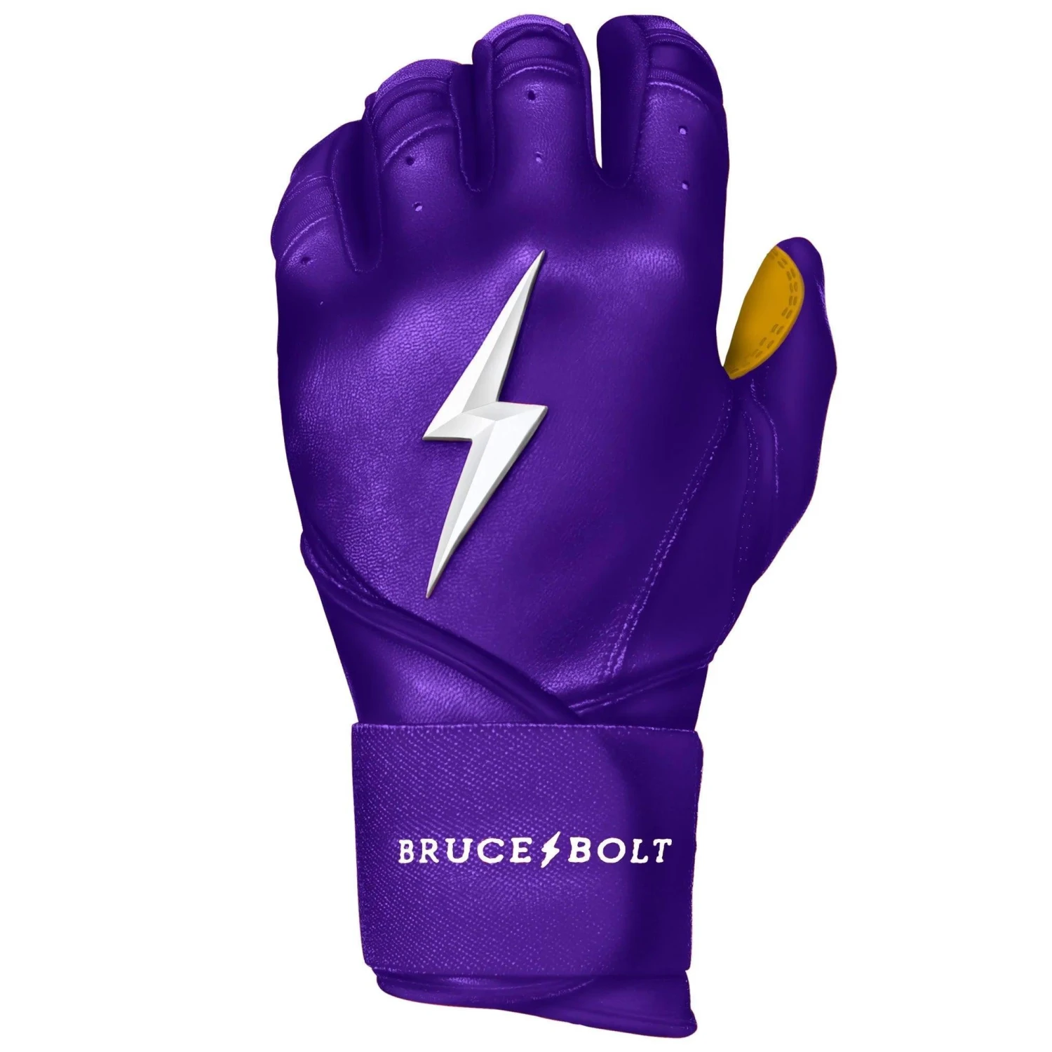 Bruce Bolt PREMIUM PRO Long Cuff Batting Gloves: Purple 3 Bruce Bolt PREMIUM PRO Long Cuff Batting Gloves: Purple - Image 3