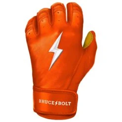 Bruce Bolt PREMIUM PRO Short Cuff Batting Gloves: Orange 9 Bruce Bolt PREMIUM PRO Short Cuff Batting Gloves: Orange -Head Banger Sports Store premium pro short cuff batting gloves orange brucebolt 128747