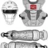 Rawlings Youth White/Silver VELO 2.0 Catcher's Gear Box Set: CSV2Y-W/SIL -Head Banger Sports Store rawlings velo 2 0 baseball catchers sets White SIlver