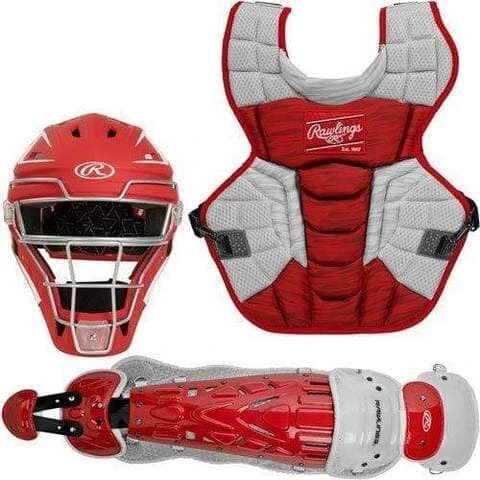 Rawlings Intermediate Scarlet/White VELO 2.0 Catcher's Gear Box Set: CSV2I-S/W 1 Rawlings Intermediate Scarlet/White VELO 2.0 Catcher's Gear Box Set: CSV2I-S/W